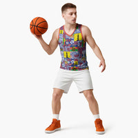 New Caledonia Joyeux Noel Basketball Jersey Pacific Patchwork Xmas Vibes - Polynesian Pride