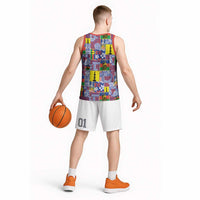 New Caledonia Joyeux Noel Basketball Jersey Pacific Patchwork Xmas Vibes - Polynesian Pride