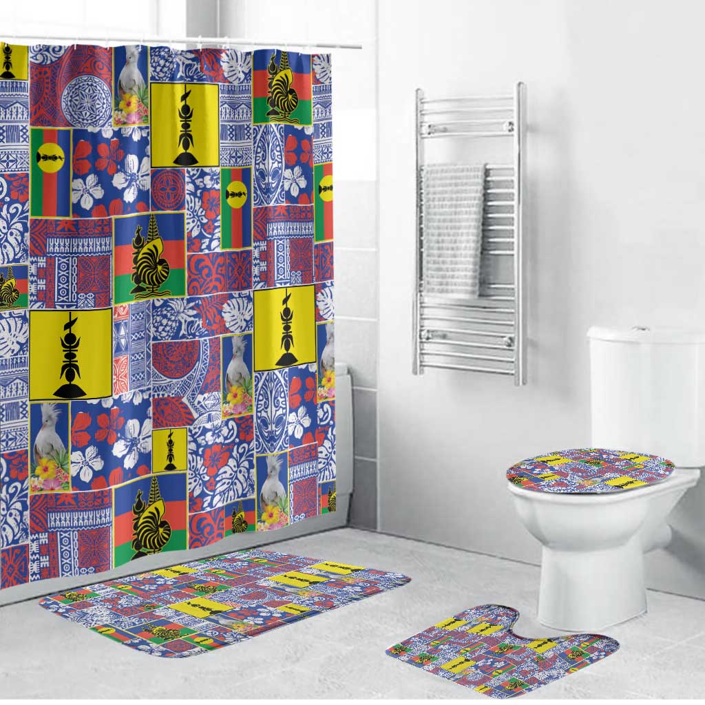 New Caledonia Joyeux Noel Bathroom Set Pacific Patchwork Xmas Vibes LT9 Bathroom Set (4 pcs) Blue - Polynesian Pride