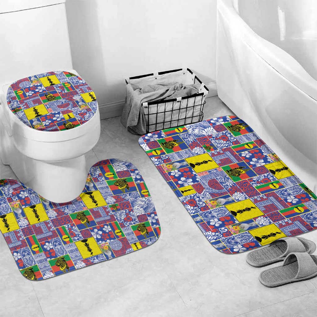 New Caledonia Joyeux Noel Bathroom Set Pacific Patchwork Xmas Vibes LT9 Mat Set Only (3 pcs) One Size Blue - Polynesian Pride