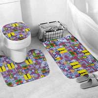 New Caledonia Joyeux Noel Bathroom Set Pacific Patchwork Xmas Vibes LT9 Mat Set Only (3 pcs) One Size Blue - Polynesian Pride