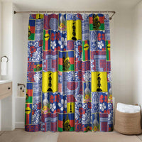 New Caledonia Joyeux Noel Bathroom Set Pacific Patchwork Xmas Vibes LT9 Shower Curtain Only Blue - Polynesian Pride