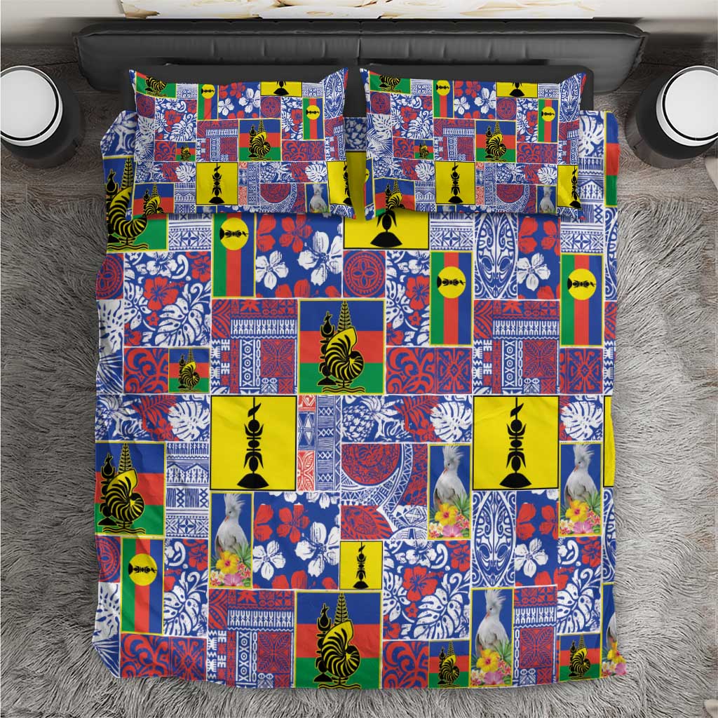 New Caledonia Joyeux Noel Bedding Set Pacific Patchwork Xmas Vibes LT9 Blue - Polynesian Pride