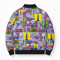 New Caledonia Joyeux Noel Bomber Puffer Jacket Pacific Patchwork Xmas Vibes LT9 - Polynesian Pride