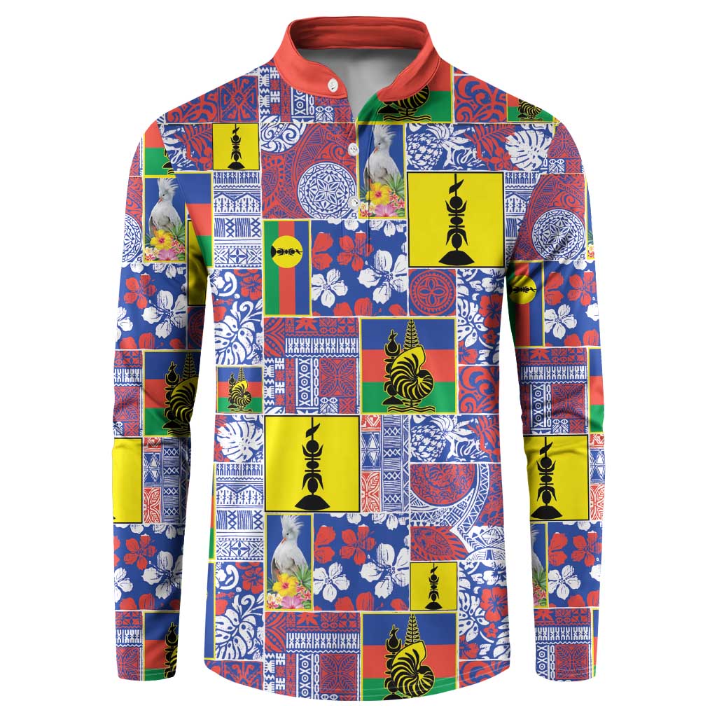 New Caledonia Joyeux Noel Button Sweatshirt Pacific Patchwork Xmas Vibes LT9 Blue - Polynesian Pride