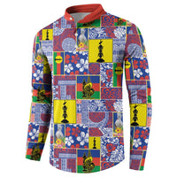 New Caledonia Joyeux Noel Button Sweatshirt Pacific Patchwork Xmas Vibes LT9 - Polynesian Pride