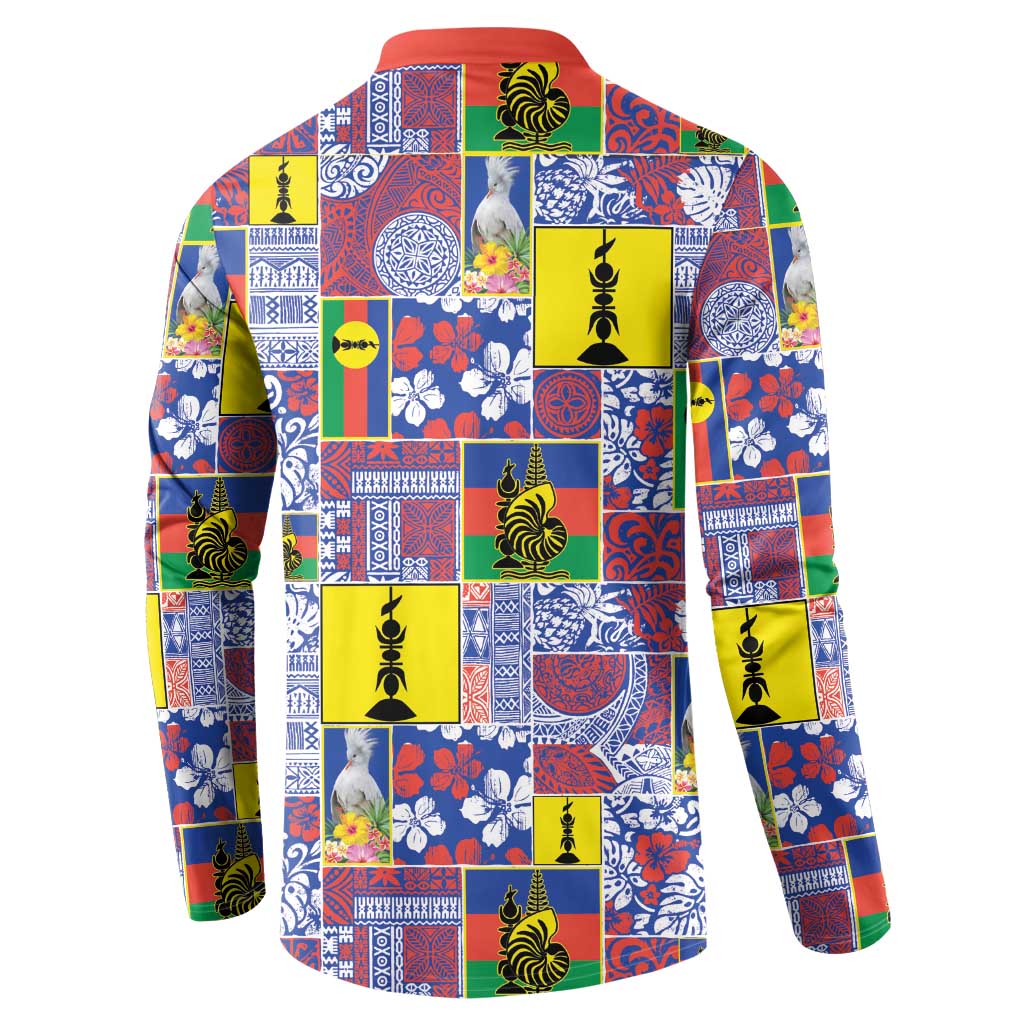 New Caledonia Joyeux Noel Button Sweatshirt Pacific Patchwork Xmas Vibes LT9 - Polynesian Pride