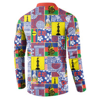New Caledonia Joyeux Noel Button Sweatshirt Pacific Patchwork Xmas Vibes LT9 - Polynesian Pride