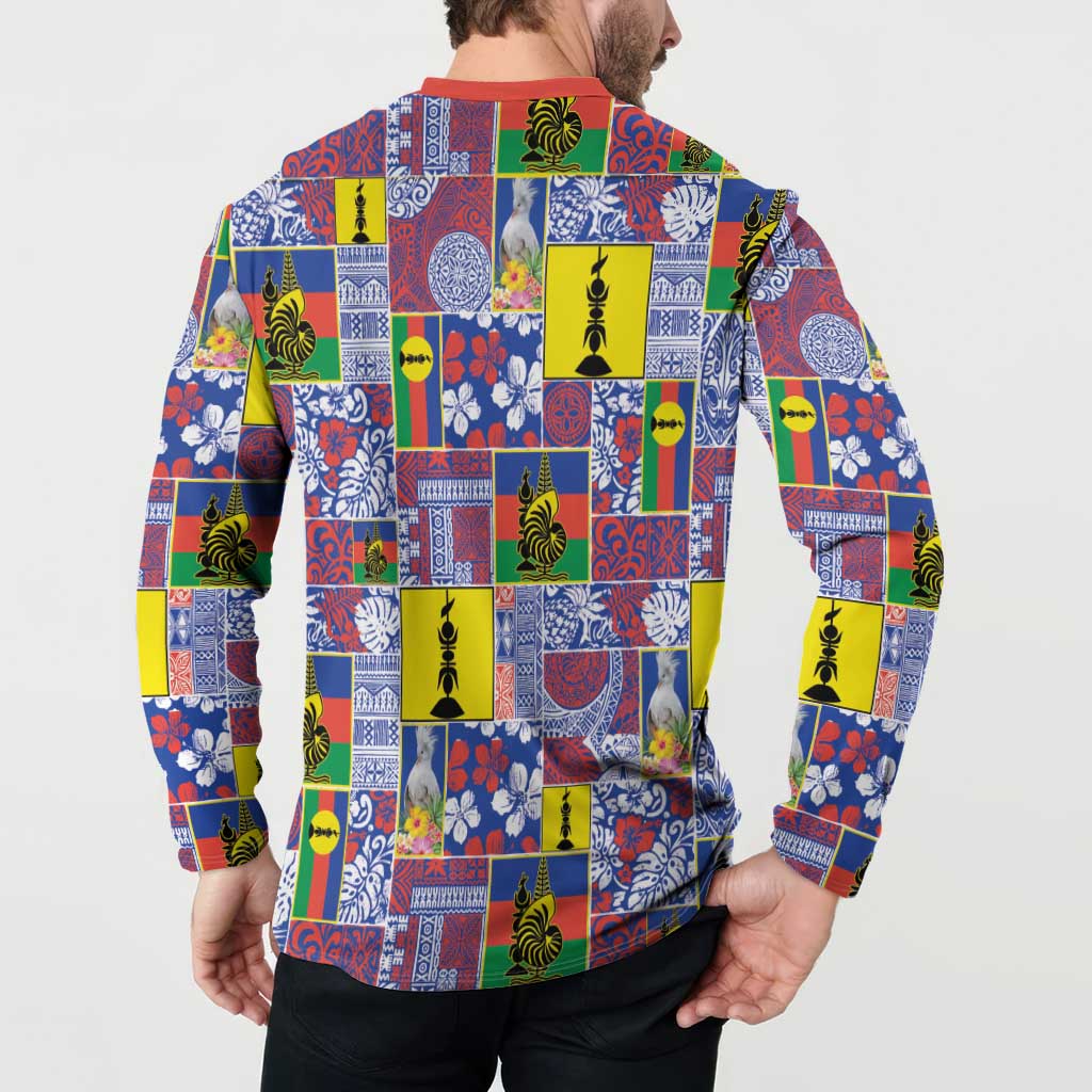New Caledonia Joyeux Noel Button Sweatshirt Pacific Patchwork Xmas Vibes LT9 - Polynesian Pride