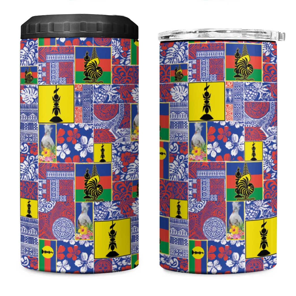 New Caledonia Joyeux Noel 4 in 1 Can Cooler Tumbler Pacific Patchwork Xmas Vibes - Polynesian Pride