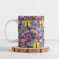 New Caledonia Joyeux Noel Ceramic Mug Pacific Patchwork Xmas Vibes LT9 Blue - Polynesian Pride