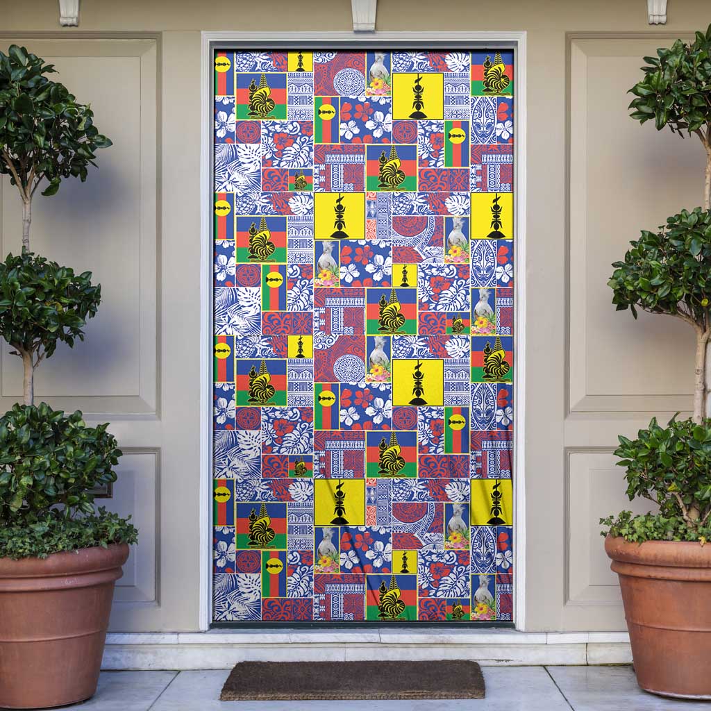 New Caledonia Joyeux Noel Door Cover Pacific Patchwork Xmas Vibes LT9 Blue - Polynesian Pride