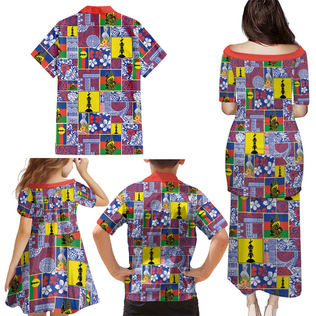 New Caledonia Joyeux Noel Family Matching Puletasi and Hawaiian Shirt Pacific Patchwork Xmas Vibes LT9 - Polynesian Pride