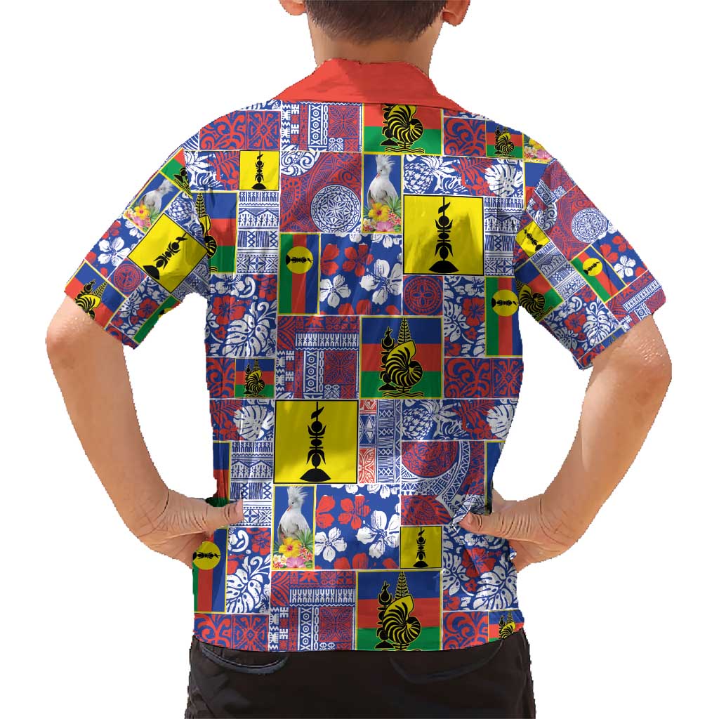 New Caledonia Joyeux Noel Family Matching Short Sleeve Bodycon Dress and Hawaiian Shirt Pacific Patchwork Xmas Vibes - Polynesian Pride