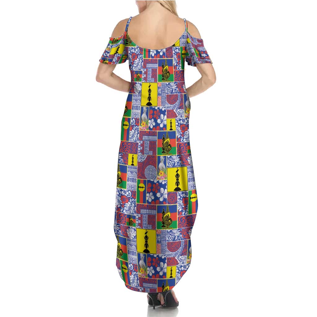 New Caledonia Joyeux Noel Family Matching Summer Maxi Dress and Hawaiian Shirt Pacific Patchwork Xmas Vibes - Polynesian Pride