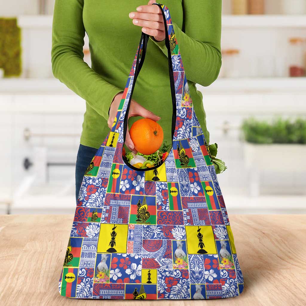 New Caledonia Joyeux Noel Grocery Bag Pacific Patchwork Xmas Vibes LT9 - Polynesian Pride