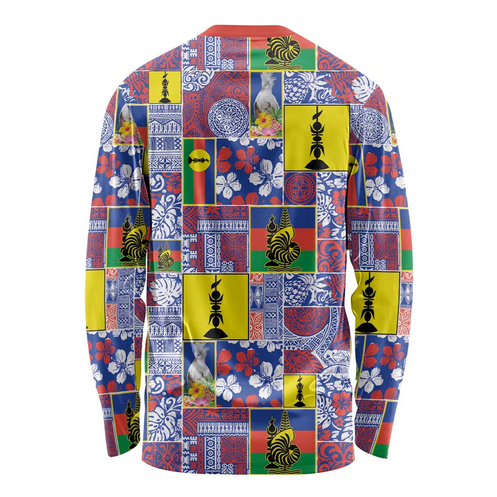 New Caledonia Joyeux Noel Long Sleeve Shirt Pacific Patchwork Xmas Vibes LT9 - Polynesian Pride