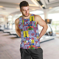 New Caledonia Joyeux Noel Men Tank Top Pacific Patchwork Xmas Vibes - Polynesian Pride