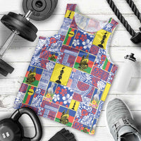 New Caledonia Joyeux Noel Men Tank Top Pacific Patchwork Xmas Vibes - Polynesian Pride
