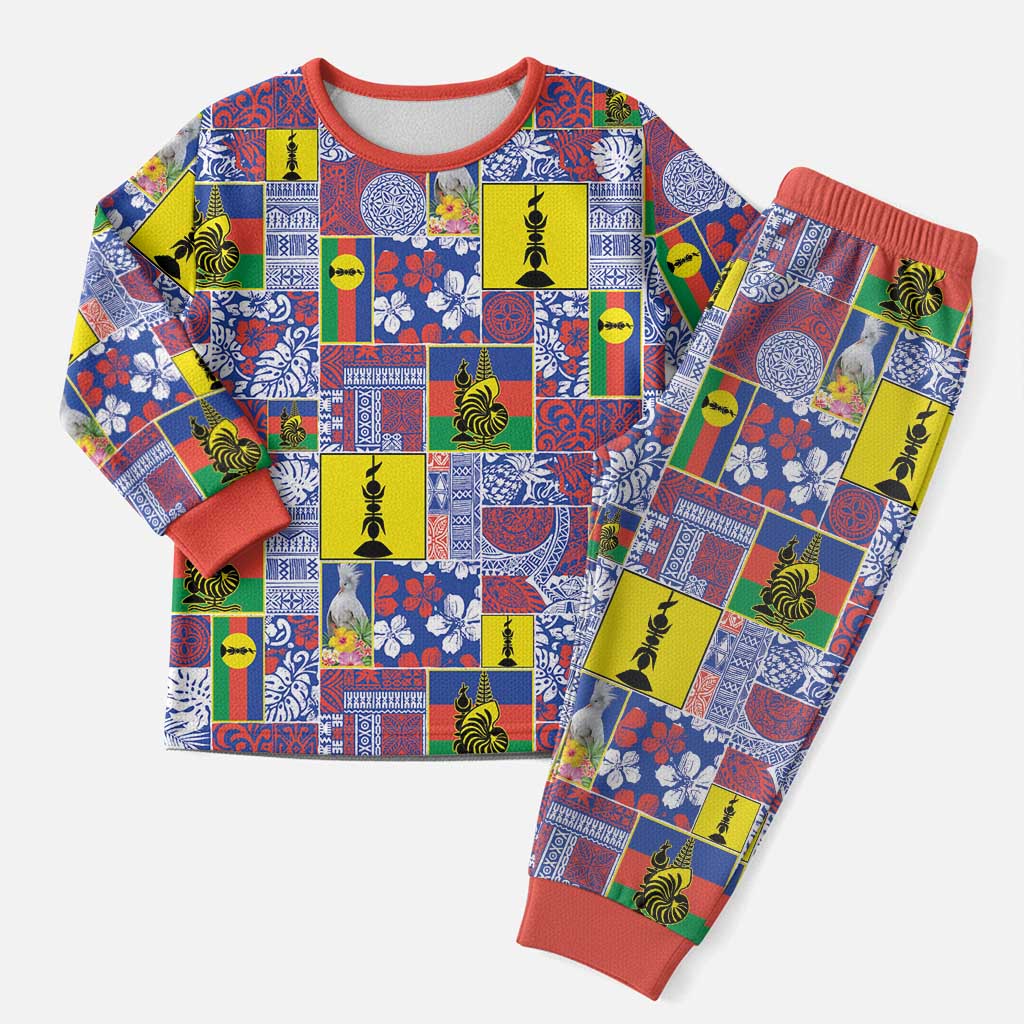 New Caledonia Joyeux Noel Christmas Pajama Set Pacific Patchwork Xmas Vibes LT9 Men Blue - Polynesian Pride