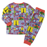 New Caledonia Joyeux Noel Christmas Pajama Set Pacific Patchwork Xmas Vibes LT9 - Polynesian Pride