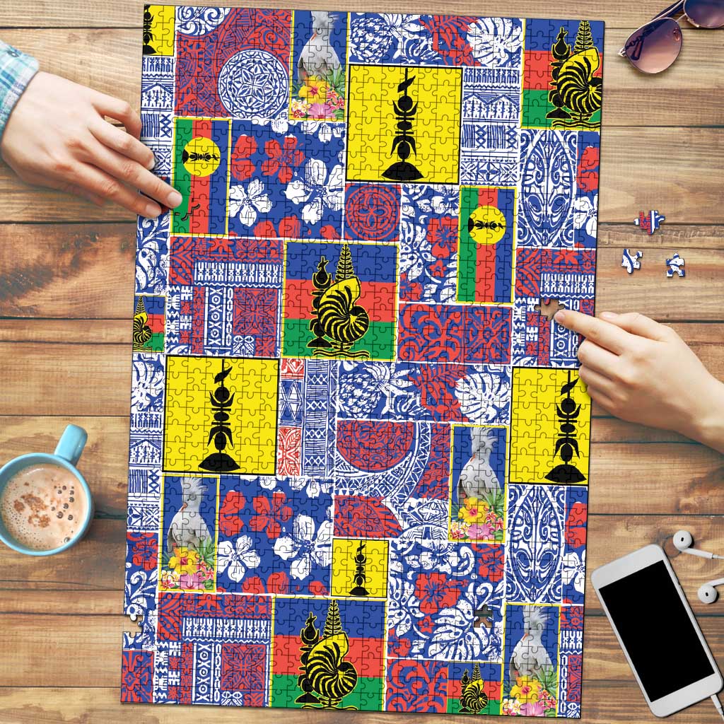 New Caledonia Joyeux Noel Puzzle Pacific Patchwork Xmas Vibes LT9 Blue - Polynesian Pride
