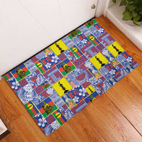New Caledonia Joyeux Noel Rubber Doormat Pacific Patchwork Xmas Vibes LT9 - Polynesian Pride