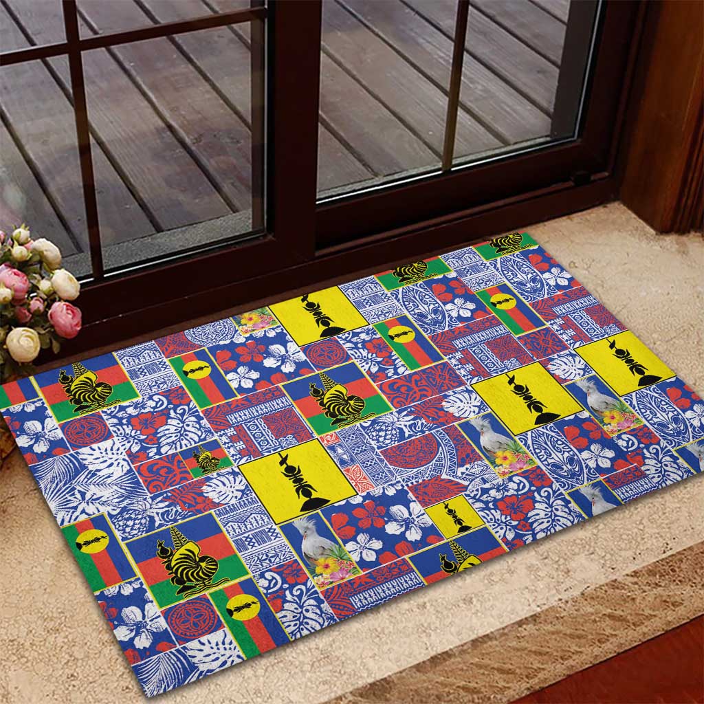 New Caledonia Joyeux Noel Rubber Doormat Pacific Patchwork Xmas Vibes LT9 - Polynesian Pride