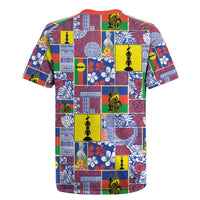 New Caledonia Joyeux Noel Rugby Jersey Pacific Patchwork Xmas Vibes - Polynesian Pride