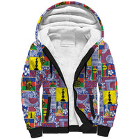 New Caledonia Joyeux Noel Sherpa Hoodie Pacific Patchwork Xmas Vibes - Polynesian Pride