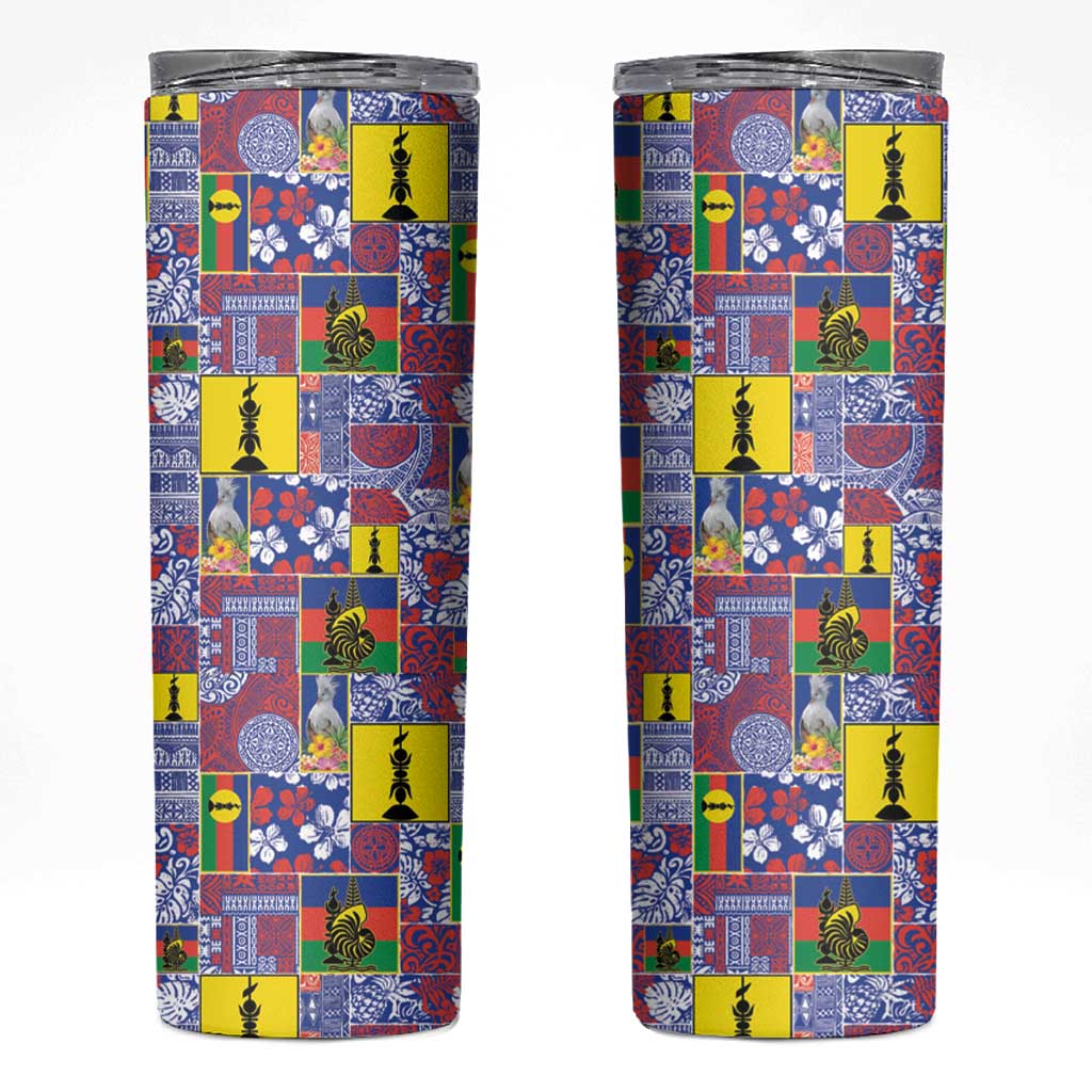 New Caledonia Joyeux Noel Skinny Tumbler Pacific Patchwork Xmas Vibes - Polynesian Pride