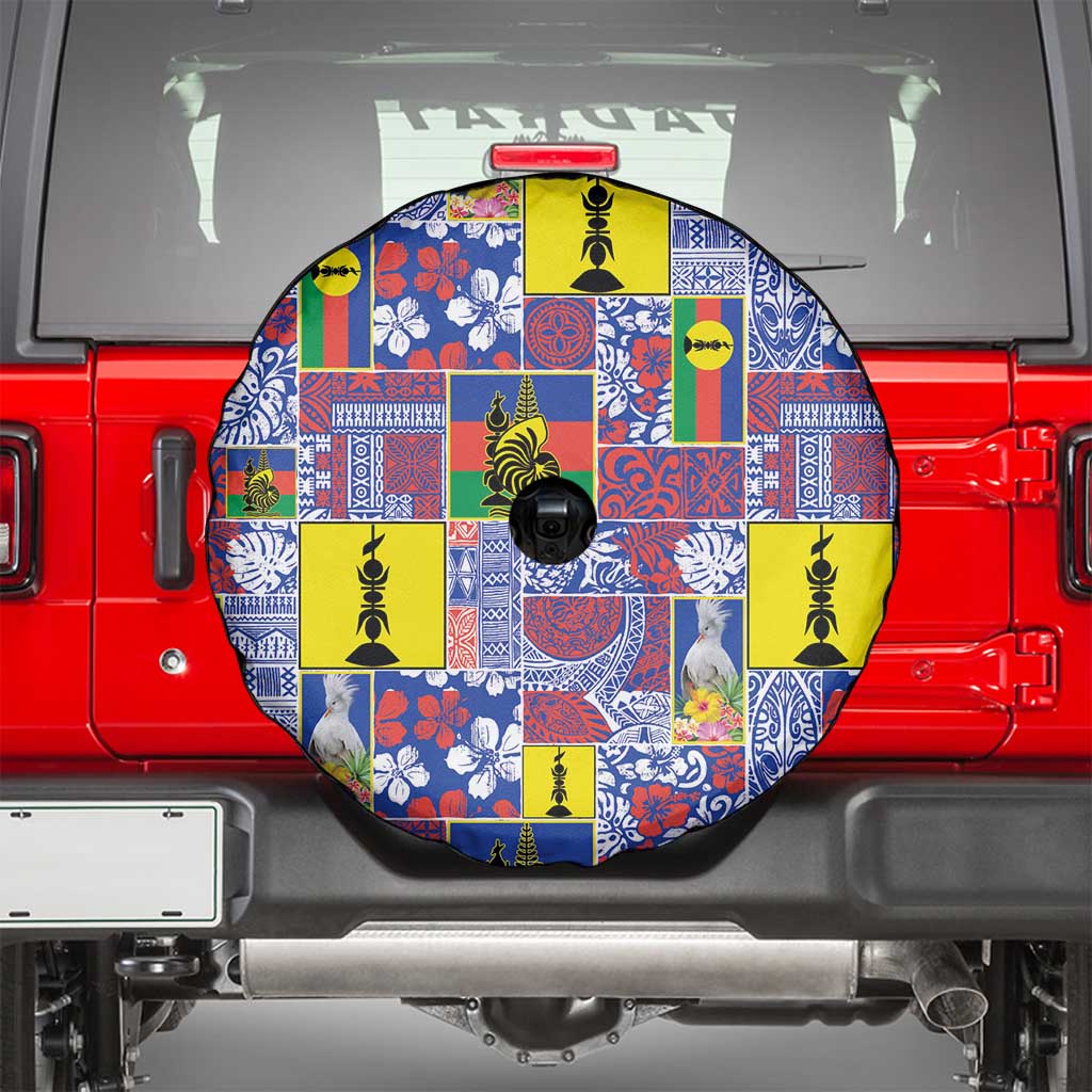 New Caledonia Joyeux Noel Spare Tire Cover Pacific Patchwork Xmas Vibes - Polynesian Pride