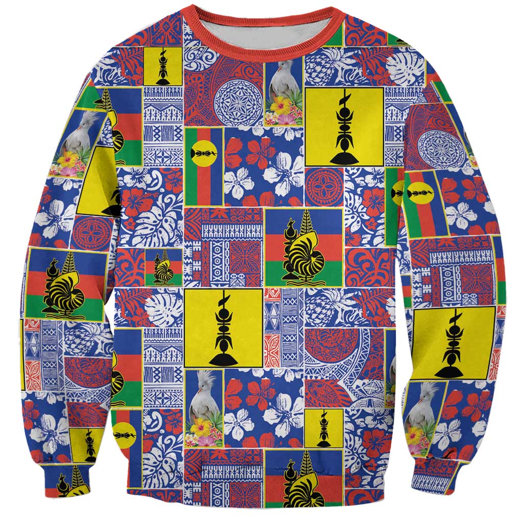 New Caledonia Joyeux Noel Sweatshirt Pacific Patchwork Xmas Vibes LT9 Unisex Blue - Polynesian Pride