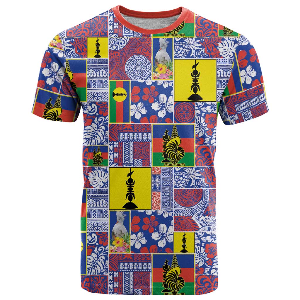 New Caledonia Joyeux Noel T Shirt Pacific Patchwork Xmas Vibes LT9 Blue - Polynesian Pride