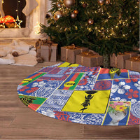 New Caledonia Joyeux Noel Tree Skirt Pacific Patchwork Xmas Vibes LT9 - Polynesian Pride