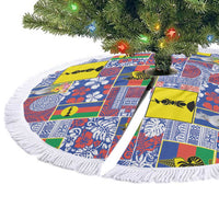 New Caledonia Joyeux Noel Tree Skirt Pacific Patchwork Xmas Vibes LT9 - Polynesian Pride