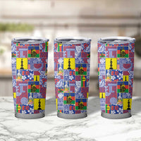 New Caledonia Joyeux Noel Tumbler Cup Pacific Patchwork Xmas Vibes LT9 - Polynesian Pride