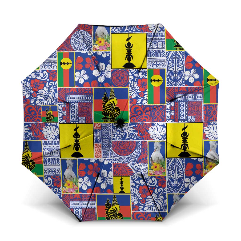 New Caledonia Joyeux Noel Umbrella Pacific Patchwork Xmas Vibes - Polynesian Pride