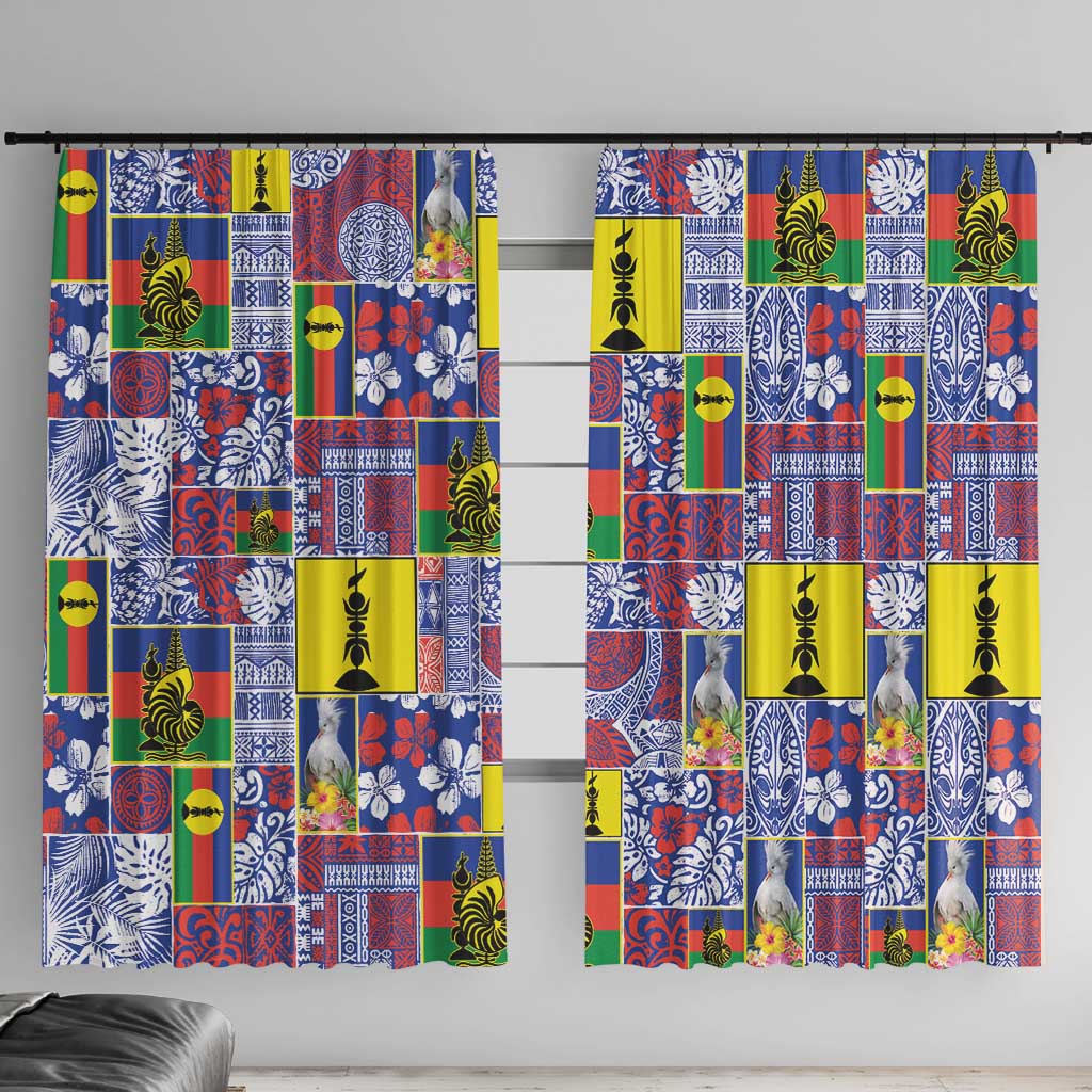 New Caledonia Joyeux Noel Window Curtain Pacific Patchwork Xmas Vibes - Polynesian Pride