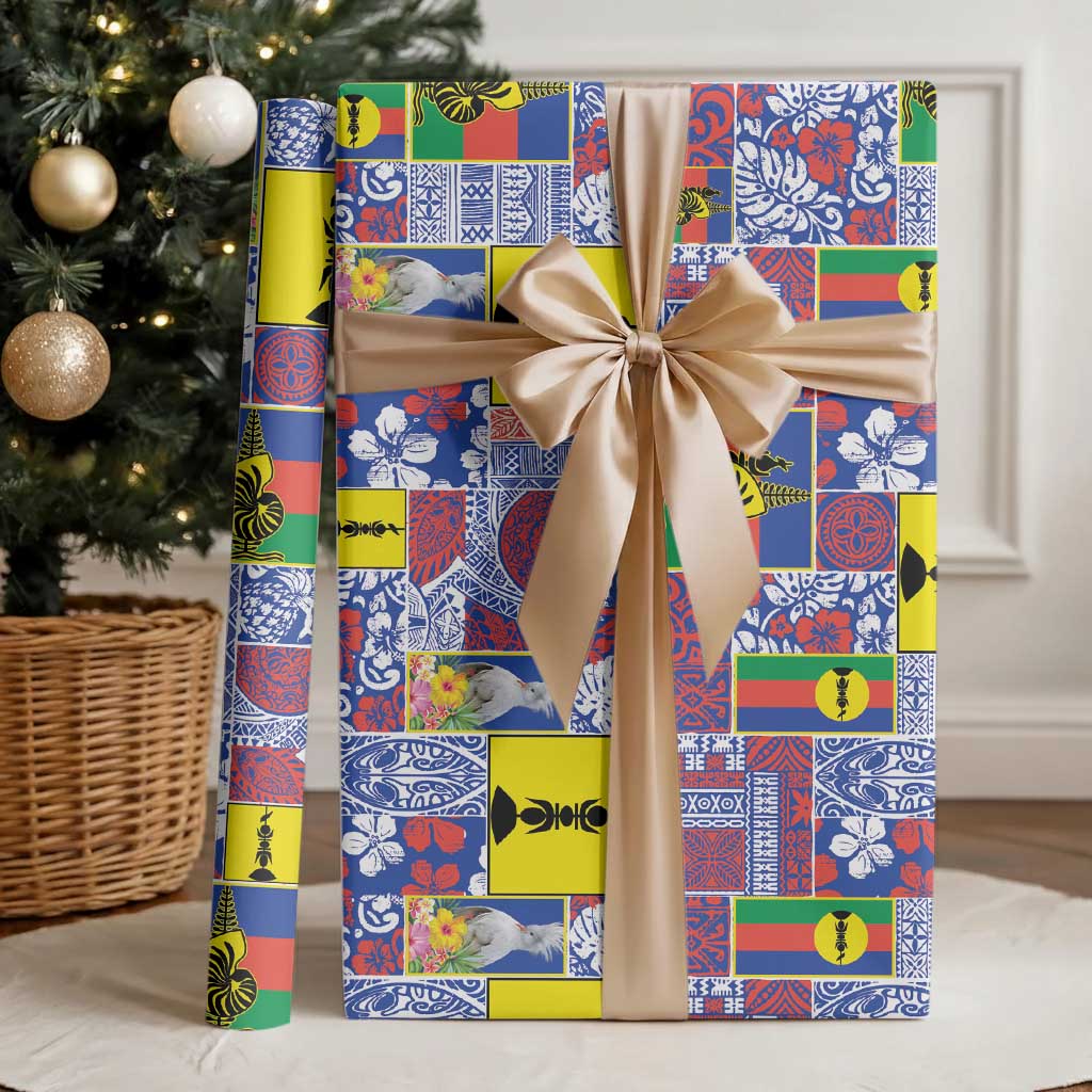 New Caledonia Joyeux Noel Wrapping Paper Pacific Patchwork Xmas Vibes LT9 - Polynesian Pride
