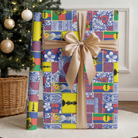 New Caledonia Joyeux Noel Wrapping Paper Pacific Patchwork Xmas Vibes LT9 - Polynesian Pride