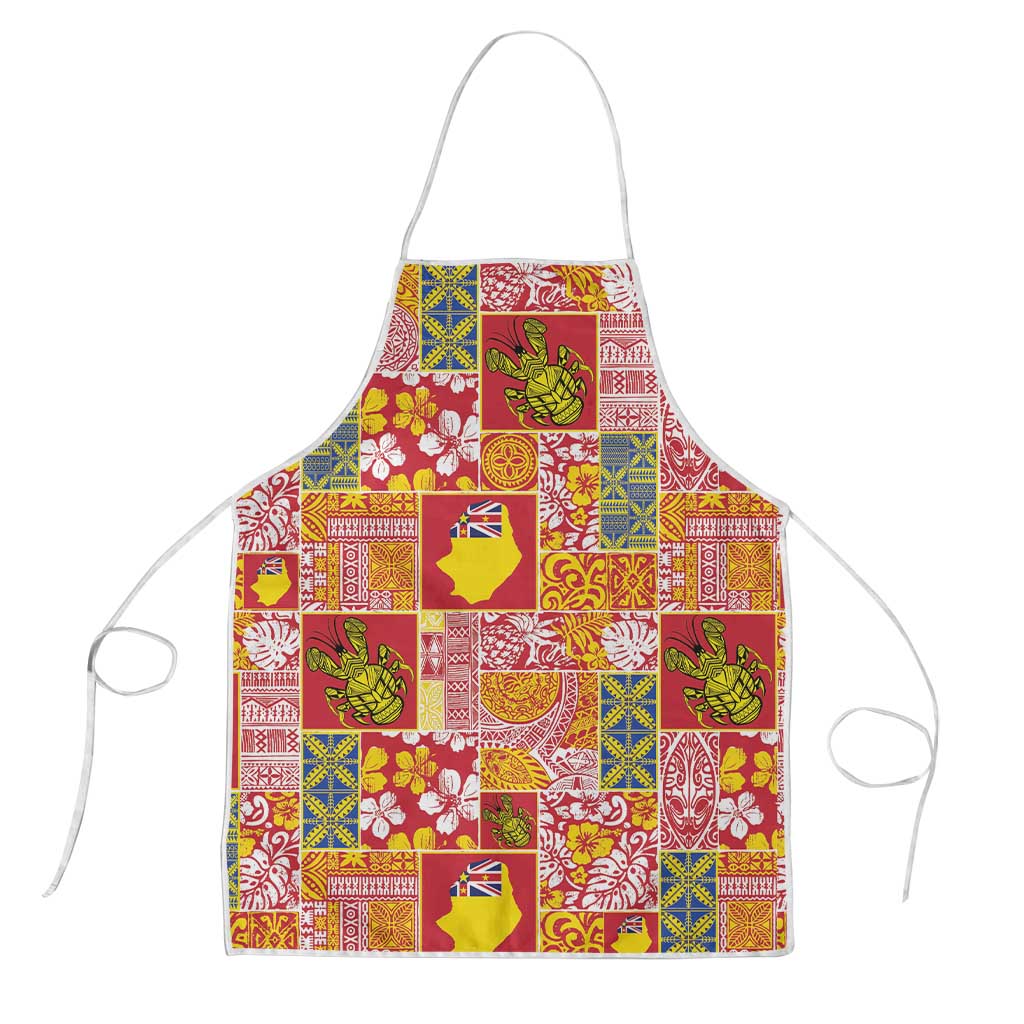 Niue Monuina e Kilisimasi Apron Pacific Patchwork Xmas Vibes - Polynesian Pride