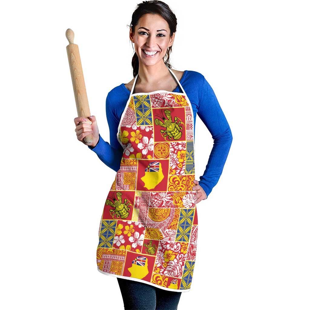 Niue Monuina e Kilisimasi Apron Pacific Patchwork Xmas Vibes - Polynesian Pride
