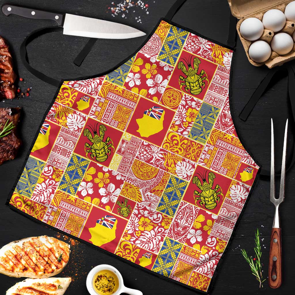Niue Monuina e Kilisimasi Apron Pacific Patchwork Xmas Vibes - Polynesian Pride