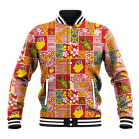 Niue Monuina e Kilisimasi Baseball Jacket Pacific Patchwork Xmas Vibes - Polynesian Pride
