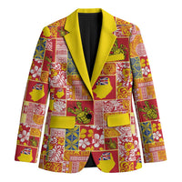 Niue Monuina e Kilisimasi Blazer Pacific Patchwork Xmas Vibes - Polynesian Pride