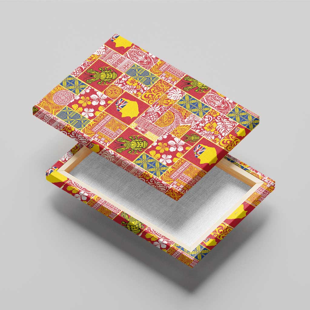 Niue Monuina e Kilisimasi Canvas Wall Art Pacific Patchwork Xmas Vibes - Polynesian Pride