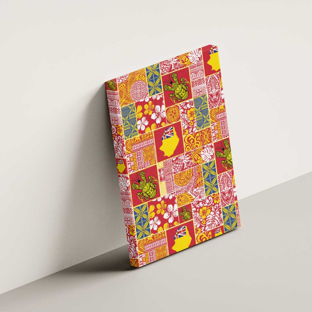 Niue Monuina e Kilisimasi Canvas Wall Art Pacific Patchwork Xmas Vibes - Polynesian Pride