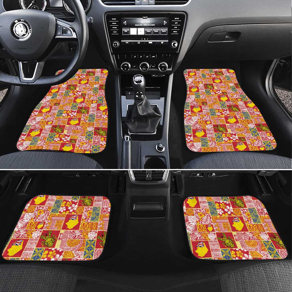 Niue Monuina e Kilisimasi Car Mats Pacific Patchwork Xmas Vibes - Polynesian Pride