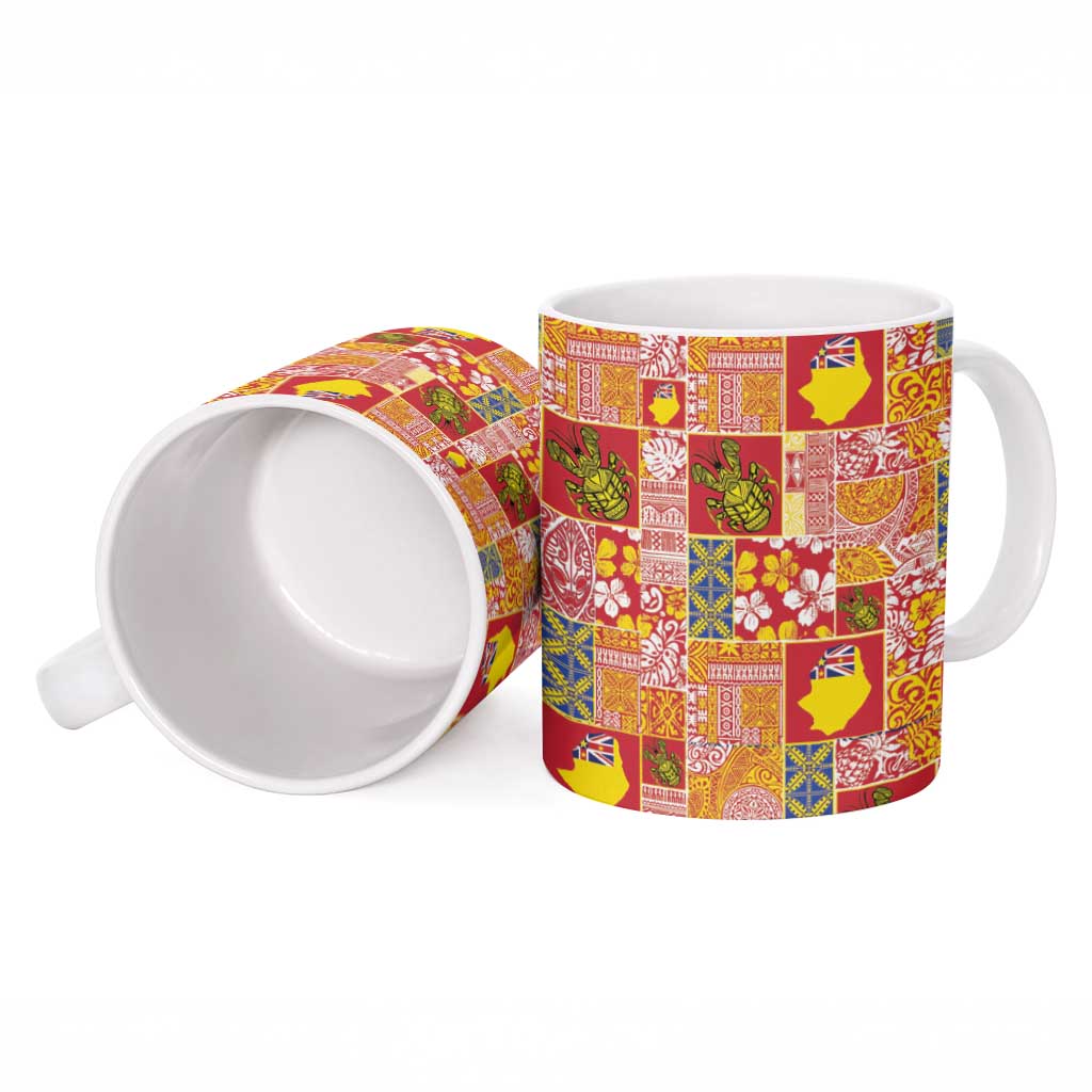 Niue Monuina e Kilisimasi Ceramic Mug Pacific Patchwork Xmas Vibes - Polynesian Pride